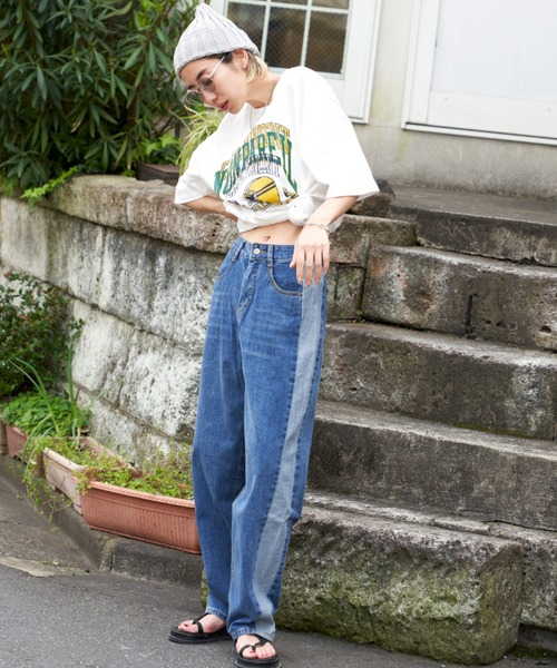 Auntie Rosa Holiday(アンティローザホリデー)の「アメフトロゴ刺繍T(Tシャツ/カットソー・レディース・ナチュラル/オフホワイト/ネイビー・FREE)」の11枚目の写真