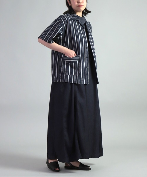 OMNIGOD（オムニゴッド）の「[OMNIGOD womens / オムニゴッド] 7oz甘織りデニム ノースリーブワンピース（ワンピース・レディース・ワンウォッシュ・FREE）」の4枚目の写真