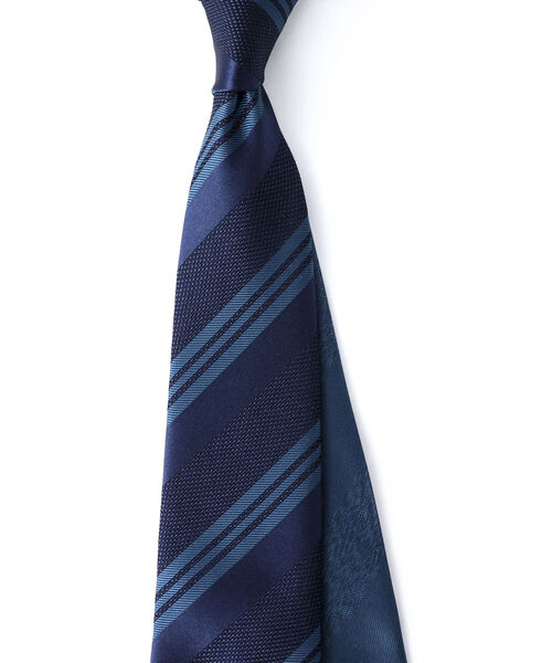 NOLLEY'S goodman(ノーリーズグッドマン)の「RBクレリックトリプルストライプネクタイ 国産ファブリック 多色メランジ糸使用(ネクタイ・メンズ・ブラック系その他3/ブルー系その他7・FREE)」の1枚目の写真