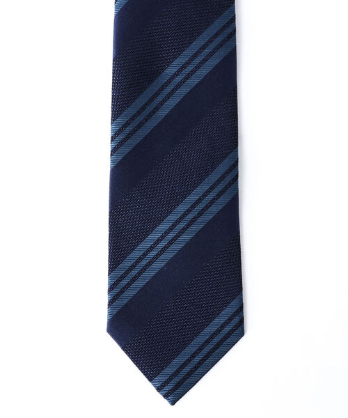 NOLLEY'S goodman(ノーリーズグッドマン)の「RBクレリックトリプルストライプネクタイ 国産ファブリック 多色メランジ糸使用(ネクタイ・メンズ・ブラック系その他3/ブルー系その他7・FREE)」の3枚目の写真
