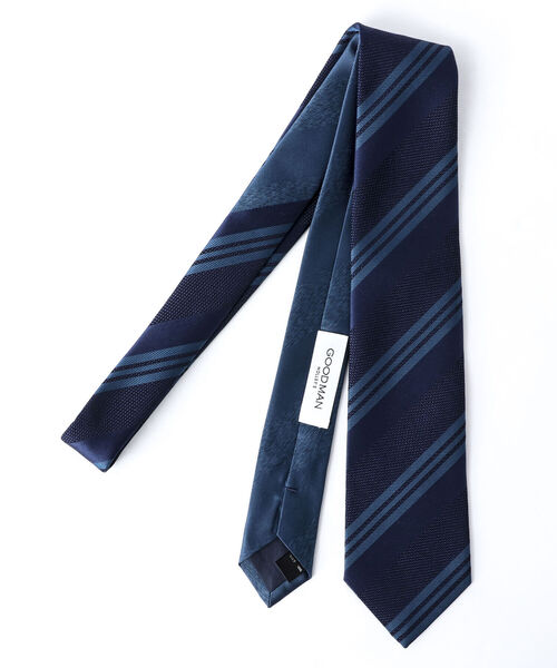 NOLLEY'S goodman(ノーリーズグッドマン)の「RBクレリックトリプルストライプネクタイ 国産ファブリック 多色メランジ糸使用(ネクタイ・メンズ・ブラック系その他3/ブルー系その他7・FREE)」の5枚目の写真