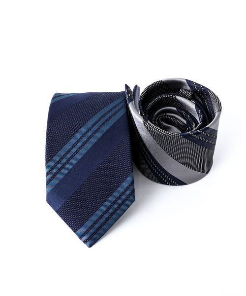 NOLLEY'S goodman(ノーリーズグッドマン)の「RBクレリックトリプルストライプネクタイ 国産ファブリック 多色メランジ糸使用(ネクタイ・メンズ・ブラック系その他3/ブルー系その他7・FREE)」の12枚目の写真