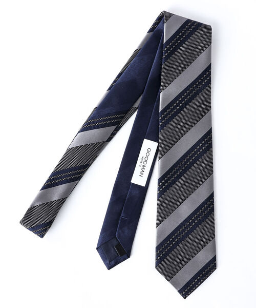 NOLLEY'S goodman(ノーリーズグッドマン)の「RBクレリックトリプルストライプネクタイ 国産ファブリック 多色メランジ糸使用(ネクタイ・メンズ・ブラック系その他3/ブルー系その他7・FREE)」の7枚目の写真