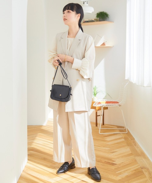 Days(デイズ)の「【Oeillet】タックプレスワイドパンツ(ウイエ)(その他パンツ・レディース・アイボリー/ライトグリーン/ネイビー・M/LL/L)」の12枚目の写真