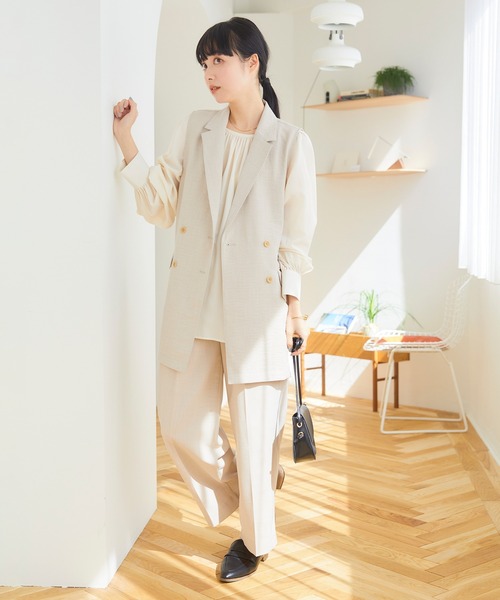 Days(デイズ)の「【Oeillet】タックプレスワイドパンツ(ウイエ)(その他パンツ・レディース・アイボリー/ライトグリーン/ネイビー・M/LL/L)」の16枚目の写真