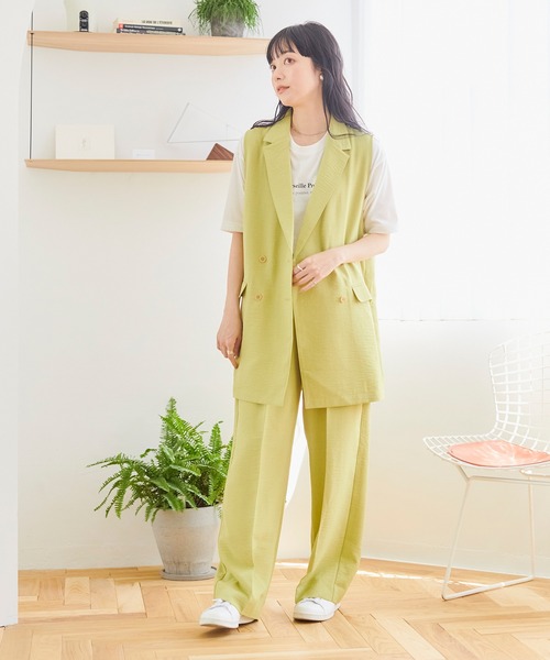 Days(デイズ)の「【Oeillet】タックプレスワイドパンツ(ウイエ)(その他パンツ・レディース・アイボリー/ライトグリーン/ネイビー・M/LL/L)」の17枚目の写真