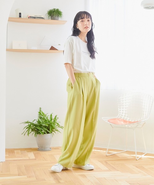 Days(デイズ)の「【Oeillet】タックプレスワイドパンツ(ウイエ)(その他パンツ・レディース・アイボリー/ライトグリーン/ネイビー・M/LL/L)」の22枚目の写真