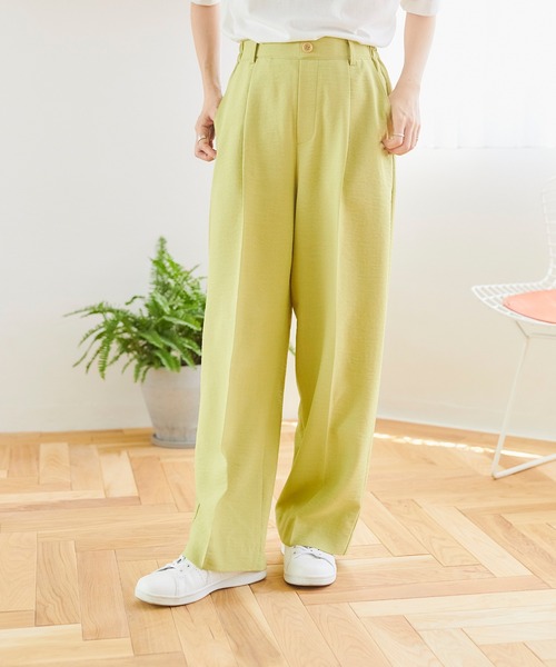 Days(デイズ)の「【Oeillet】タックプレスワイドパンツ(ウイエ)(その他パンツ・レディース・アイボリー/ライトグリーン/ネイビー・M/LL/L)」の18枚目の写真