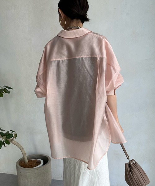 DouDou(ドゥドゥ)の「【WEB限定】オーバーシアーシャツ(シャツ/ブラウス・レディース・ホワイト/サックスブルー/ピンク・FREE)」の21枚目の写真