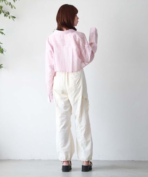 archives（アルシーヴ）の「ストライプショートケンボロシャツ（シャツ/ブラウス・レディース・ピンク/オフホワイト/イエロー/ブルー・MEDIUM）」の20枚目の写真