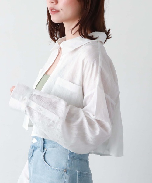 archives（アルシーヴ）の「ストライプショートケンボロシャツ（シャツ/ブラウス・レディース・ピンク/オフホワイト/イエロー/ブルー・MEDIUM）」の22枚目の写真