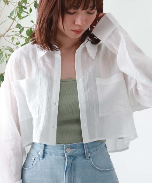 archives（アルシーヴ）の「ストライプショートケンボロシャツ（シャツ/ブラウス・レディース・ピンク/オフホワイト/イエロー/ブルー・MEDIUM）」の21枚目の写真