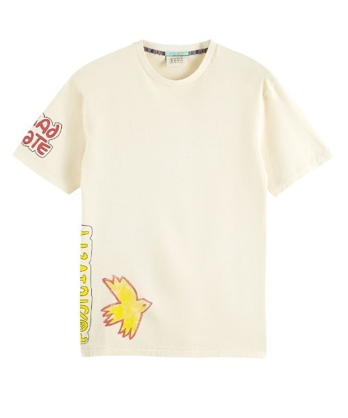 SCOTCH&SODA（スコッチアンドソーダ）の「アートワーク ウォッシュTシャツ【171698】（Tシャツ/カットソー・メンズ・ピンク/オフホワイト・SMALL/LARGE/MEDIUM）」の2枚目の写真