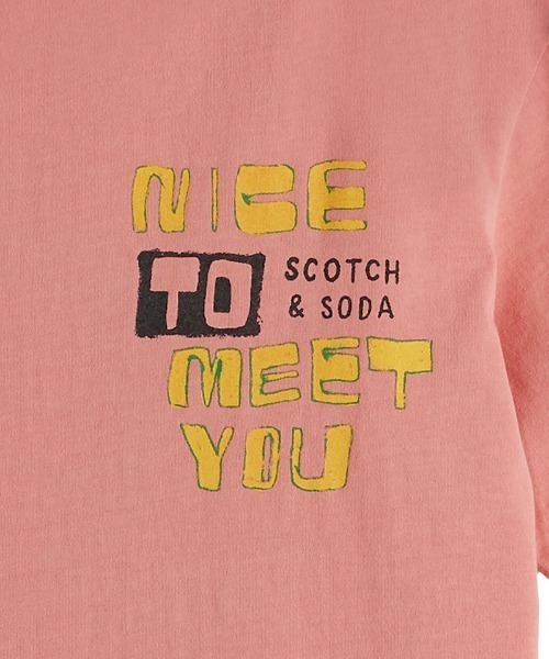 SCOTCH&SODA（スコッチアンドソーダ）の「アートワーク ウォッシュTシャツ【171698】（Tシャツ/カットソー・メンズ・ピンク/オフホワイト・SMALL/LARGE/MEDIUM）」の4枚目の写真