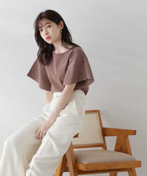 PROPORTION BODY DRESSING（プロポーションボディドレッシング）の「スリットフレアスリーブニット / 1213270601（ニット/セーター・レディース・ホワイト系その他/ブラウン/ダークグレー・FREE）」の5枚目の写真