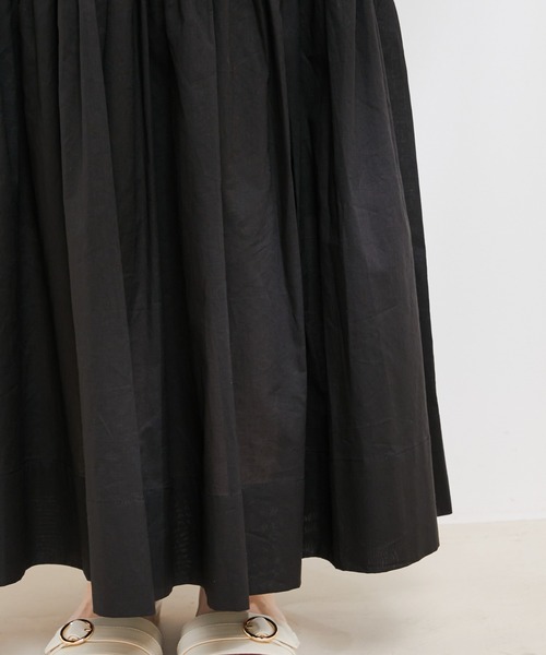 VIS（ビス）の「【洗える】コットンレース切替ギャザースカート（スカート・レディース・ホワイト/ブラック/イエロー系その他・FREE）」の12枚目の写真