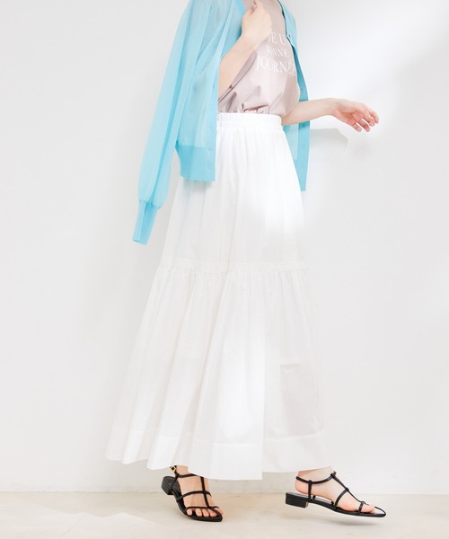 VIS（ビス）の「【洗える】コットンレース切替ギャザースカート（スカート・レディース・ホワイト/ブラック/イエロー系その他・FREE）」の22枚目の写真