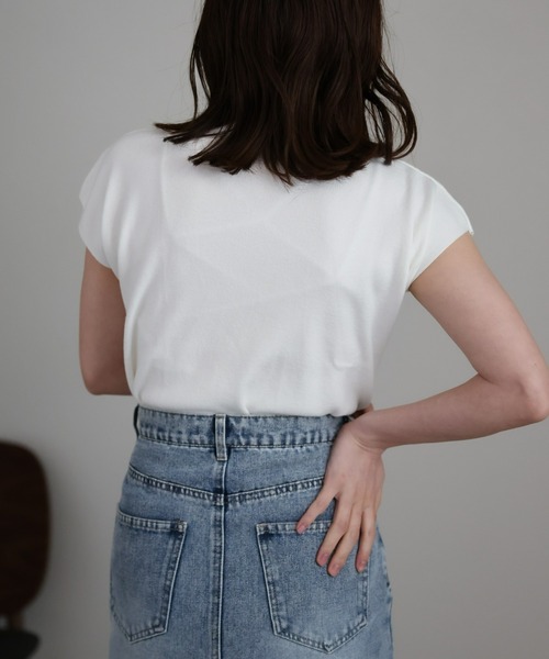 sakishimatokyo(サキシマトーキョー)の「ハイネックニットトップス / サマーニット(ニット/セーター・レディース・ベージュ/オフホワイト/カーキ/ブラック・FREE)」の14枚目の写真