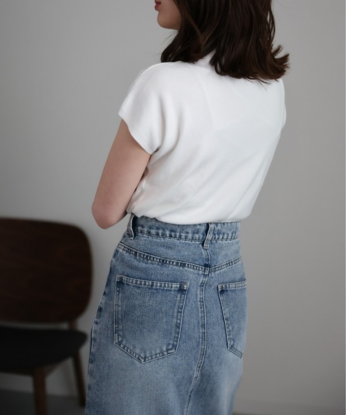 sakishimatokyo(サキシマトーキョー)の「ハイネックニットトップス / サマーニット(ニット/セーター・レディース・ベージュ/オフホワイト/カーキ/ブラック・FREE)」の13枚目の写真