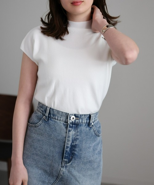 sakishimatokyo(サキシマトーキョー)の「ハイネックニットトップス / サマーニット(ニット/セーター・レディース・ベージュ/オフホワイト/カーキ/ブラック・FREE)」の12枚目の写真