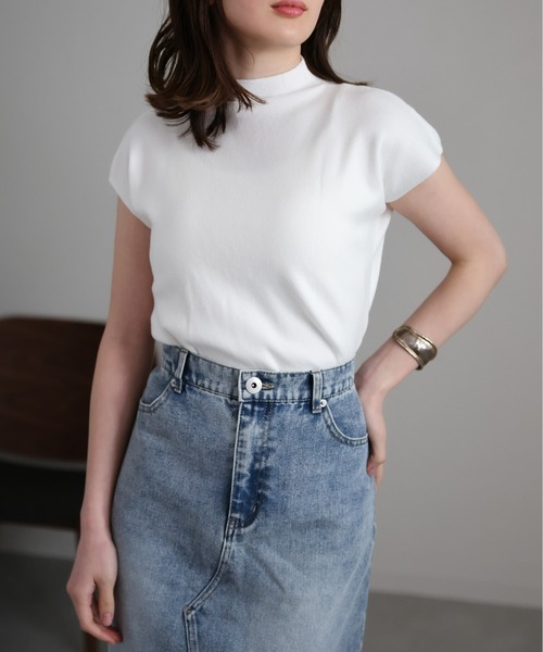 sakishimatokyo(サキシマトーキョー)の「ハイネックニットトップス / サマーニット(ニット/セーター・レディース・ベージュ/オフホワイト/カーキ/ブラック・FREE)」の11枚目の写真