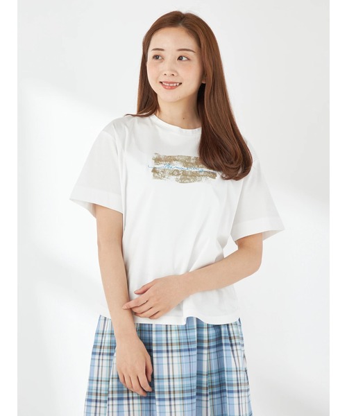 McGREGOR（マックレガー）の「【接触冷感】箔プリントTシャツ（Tシャツ/カットソー・レディース・アイボリー/イエロー/ホワイト/ロイヤルブルー・M/L）」の2枚目の写真
