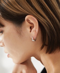 Lilas ワイドライン2cmフープピアス K10（両耳） ワイドライン2cmフープピアス K10（両耳）（ピアス（両耳用））｜Lilas