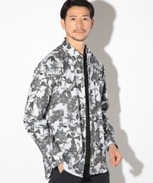 クレマチス柄プリントシャツ/総柄シャツ