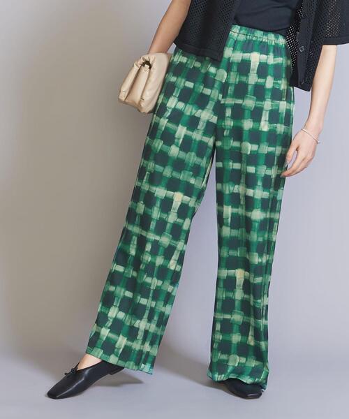 チェックプリントイージーパンツ チェックプリント イージーパンツ -ウォッシャブル