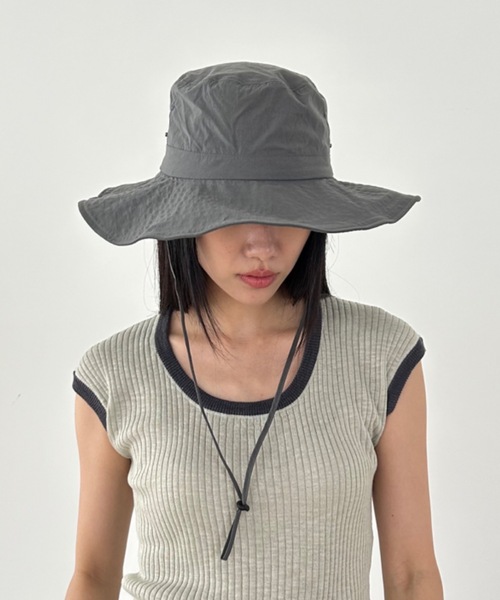 Didot.showroom(ディドット ショールーム)の「ツバ広サファリハット(ハット・レディース・ホワイト/ブラック/ベージュ/カーキ/チャコール・FREE)」の3枚目の写真