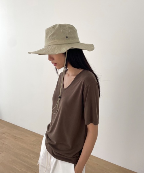 Didot.showroom(ディドット ショールーム)の「ツバ広サファリハット(ハット・レディース・ホワイト/ブラック/ベージュ/カーキ/チャコール・FREE)」の15枚目の写真