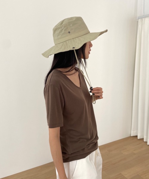 Didot.showroom(ディドット ショールーム)の「ツバ広サファリハット(ハット・レディース・ホワイト/ブラック/ベージュ/カーキ/チャコール・FREE)」の19枚目の写真
