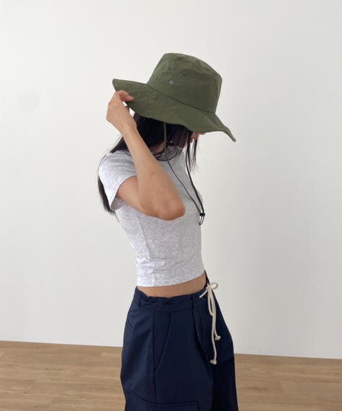 Didot.showroom(ディドット ショールーム)の「ツバ広サファリハット(ハット・レディース・ホワイト/ブラック/ベージュ/カーキ/チャコール・FREE)」の12枚目の写真