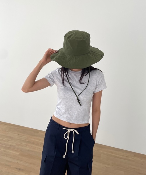 Didot.showroom(ディドット ショールーム)の「ツバ広サファリハット(ハット・レディース・ホワイト/ブラック/ベージュ/カーキ/チャコール・FREE)」の8枚目の写真