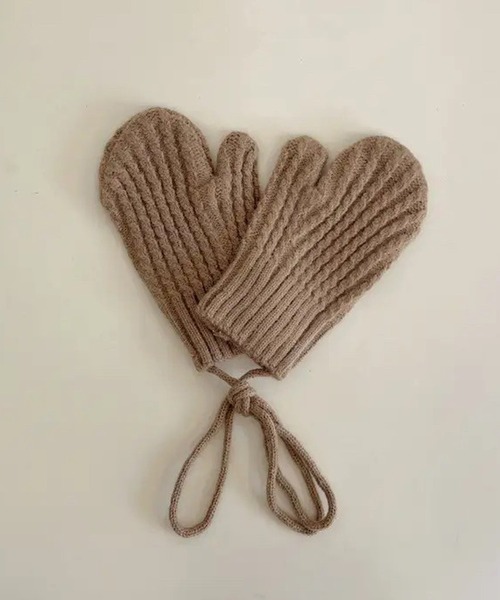 Port（ポート）の「【 hymy-ヒュミュ- 】紐付き ケーブル ニット ミトン / 手袋 ( kids ) #（手袋・キッズ・ブルー/グリーン/レッド/イエロー/ブラウン・FREE）」の7枚目の写真