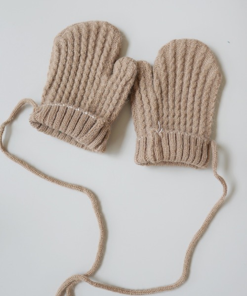 Port（ポート）の「【 hymy-ヒュミュ- 】紐付き ケーブル ニット ミトン / 手袋 ( kids ) #（手袋・キッズ・ブルー/グリーン/レッド/イエロー/ブラウン・FREE）」の11枚目の写真
