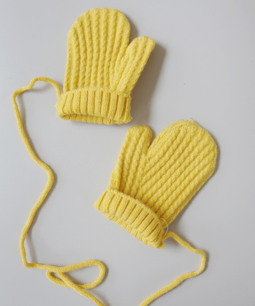 Port（ポート）の「【 hymy-ヒュミュ- 】紐付き ケーブル ニット ミトン / 手袋 ( kids ) #（手袋・キッズ・ブルー/グリーン/レッド/イエロー/ブラウン・FREE）」の8枚目の写真