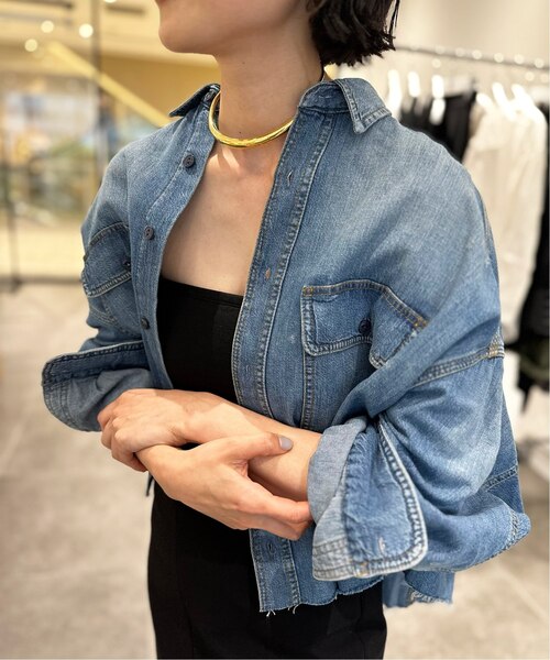 R13/アールサーティーン】クロップドデニムシャツ（シャツ