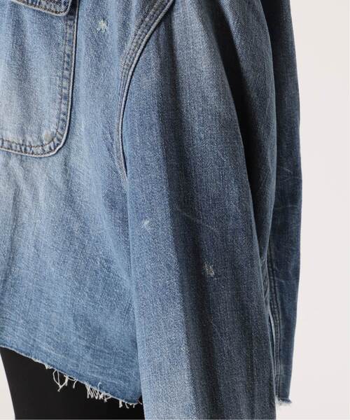 R13 アールサーティー CROPPED DENIM SHIRT 裾カット加工
