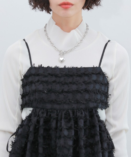 PAGEBOY（ページボーイ）の「フェザーペプラムキャミ（ベスト・レディース・オフホワイト/ブラック・FREE）」の14枚目の写真