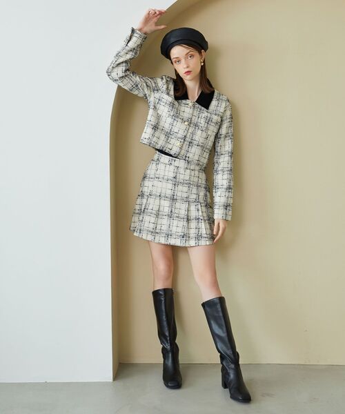 MAJESTIC LEGON(マジェスティックレゴン)の「twinkleミニスカート(スカート・レディース・ホワイト系その他2/ブラック・MEDIUM)」の11枚目の写真