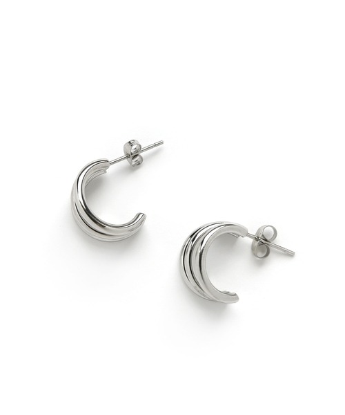 colleca la（コレカラ）の「[stainless] トリプルラインフープピアス〈金属アレルギー対応〉（ピアス（両耳用）・レディース・ゴールド/シルバー・ﾌﾘ-）」の7枚目の写真