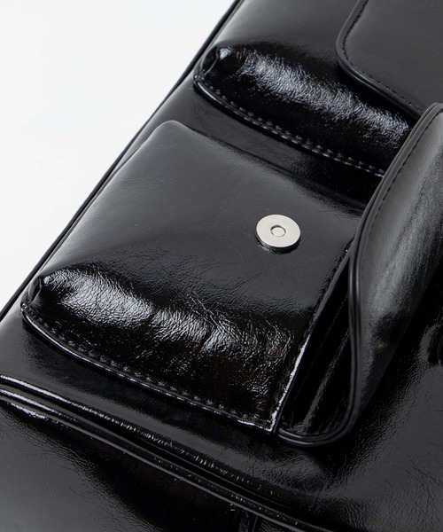 WEGO（ウィゴー）の「WEGO/ダブルポケットハンドバッグ（ハンドバッグ・レディース・ホワイト/ブラック・FREE）」の10枚目の写真