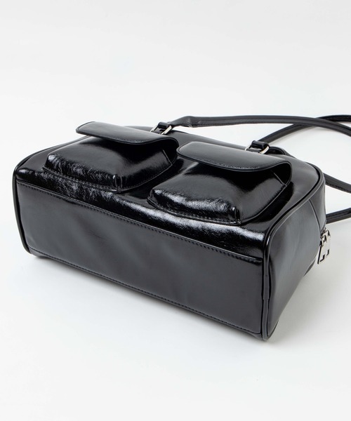 WEGO（ウィゴー）の「WEGO/ダブルポケットハンドバッグ（ハンドバッグ・レディース・ホワイト/ブラック・FREE）」の11枚目の写真