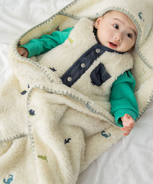 SLAP SLIP BABY（スラップスリップベビー）の「【お揃い】恐竜お花刺しゅう総柄おくるみベビー（おくるみ・キッズ・ピンク系その他/ホワイト系その他2・FREE）」の17枚目の写真