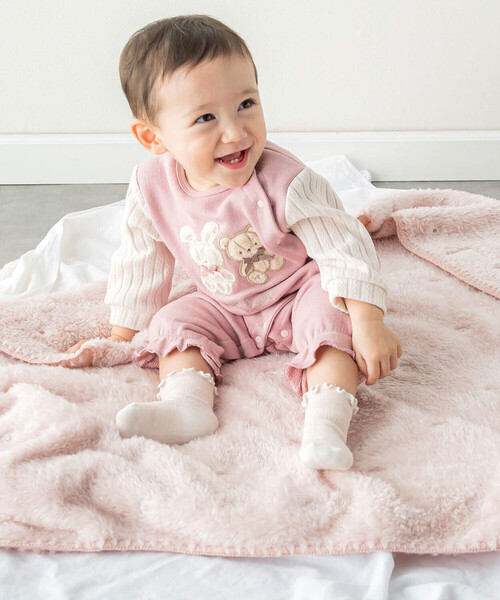 SLAP SLIP BABY（スラップスリップベビー）の「【お揃い】恐竜お花刺しゅう総柄おくるみベビー（おくるみ・キッズ・ピンク系その他/ホワイト系その他2・FREE）」の16枚目の写真