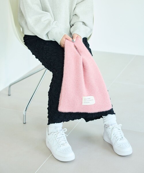 FREAK'S STORE（フリークスストア）の「限定展開　ラメニット トートバッグ（トートバッグ・レディース・ピンク/ブラック/オフホワイト/ブルー・ONE SIZE）」の4枚目の写真