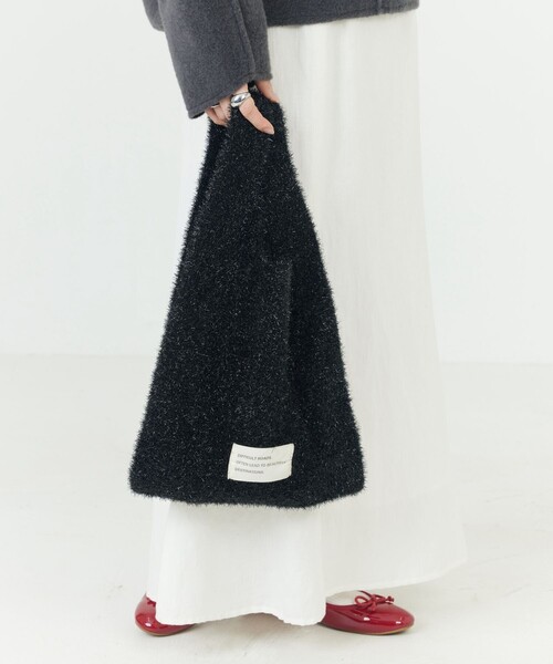 FREAK'S STORE（フリークスストア）の「限定展開　ラメニット トートバッグ（トートバッグ・レディース・ピンク/ブラック/オフホワイト/ブルー・ONE SIZE）」の2枚目の写真