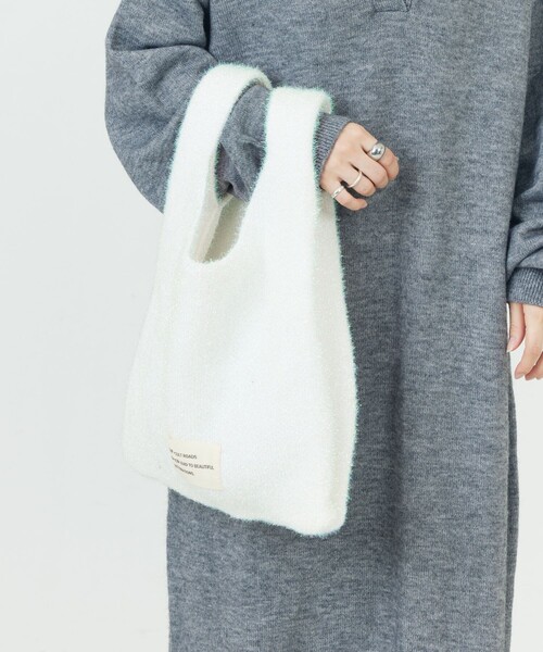 FREAK'S STORE（フリークスストア）の「限定展開　ラメニット トートバッグ（トートバッグ・レディース・ピンク/ブラック/オフホワイト/ブルー・ONE SIZE）」の7枚目の写真