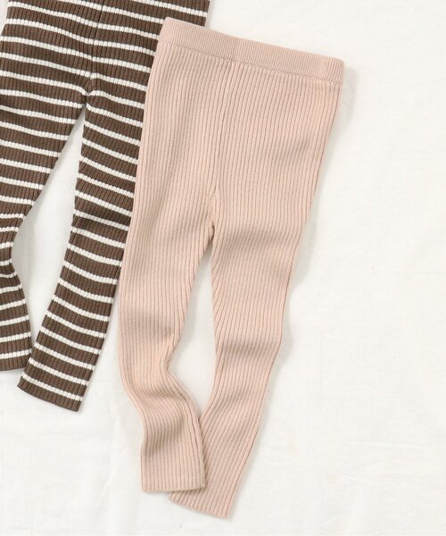 apres les cours（アプレレクール）の「あったかリブニットレギンス/7days Style pant（レギンス/スパッツ・キッズ・ブラック/ブラウン/アイボリー/ベージュ・120/90/80/130/110/100）」の4枚目の写真